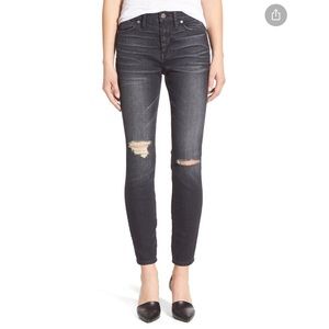 Madewell high riser skinny destroyed jeans